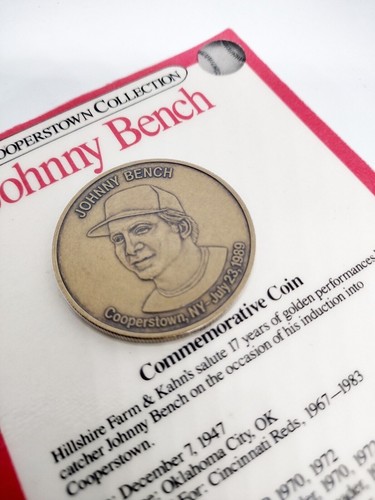 Johnny Bench Cincinnati Reds Cooperstown Collection Commemorative Coin - Picture 2 of 3