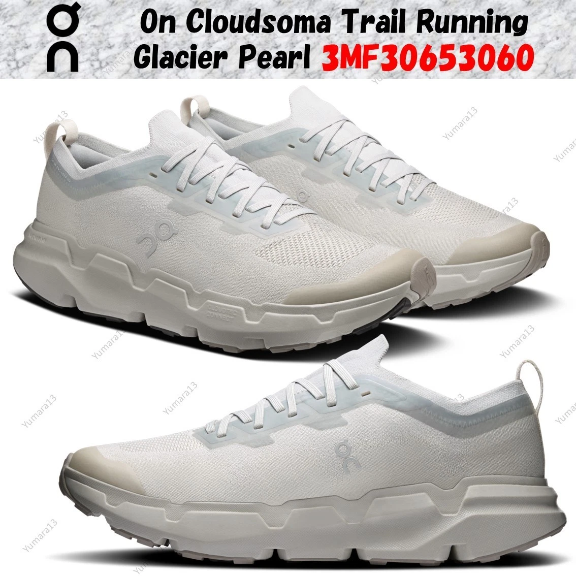 On Cloudsoma Trail Running Glacier Pearl 3MF30653060 Men's Size