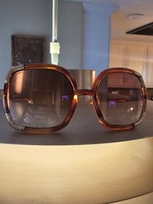 VERY RARE Ted Lapidus Paris Sunglasses Cherry/Crystal/Gold Gradient Vintage 70s