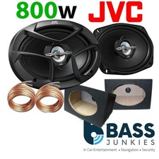 JVC 800 Watts a Pair 3-Way CAR VAN 6"x9" Speakers & 6x9 BLACK Pod Box PAIR