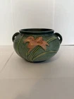 Roseville Pottery Green Zephyr Lily Double Handled Vase