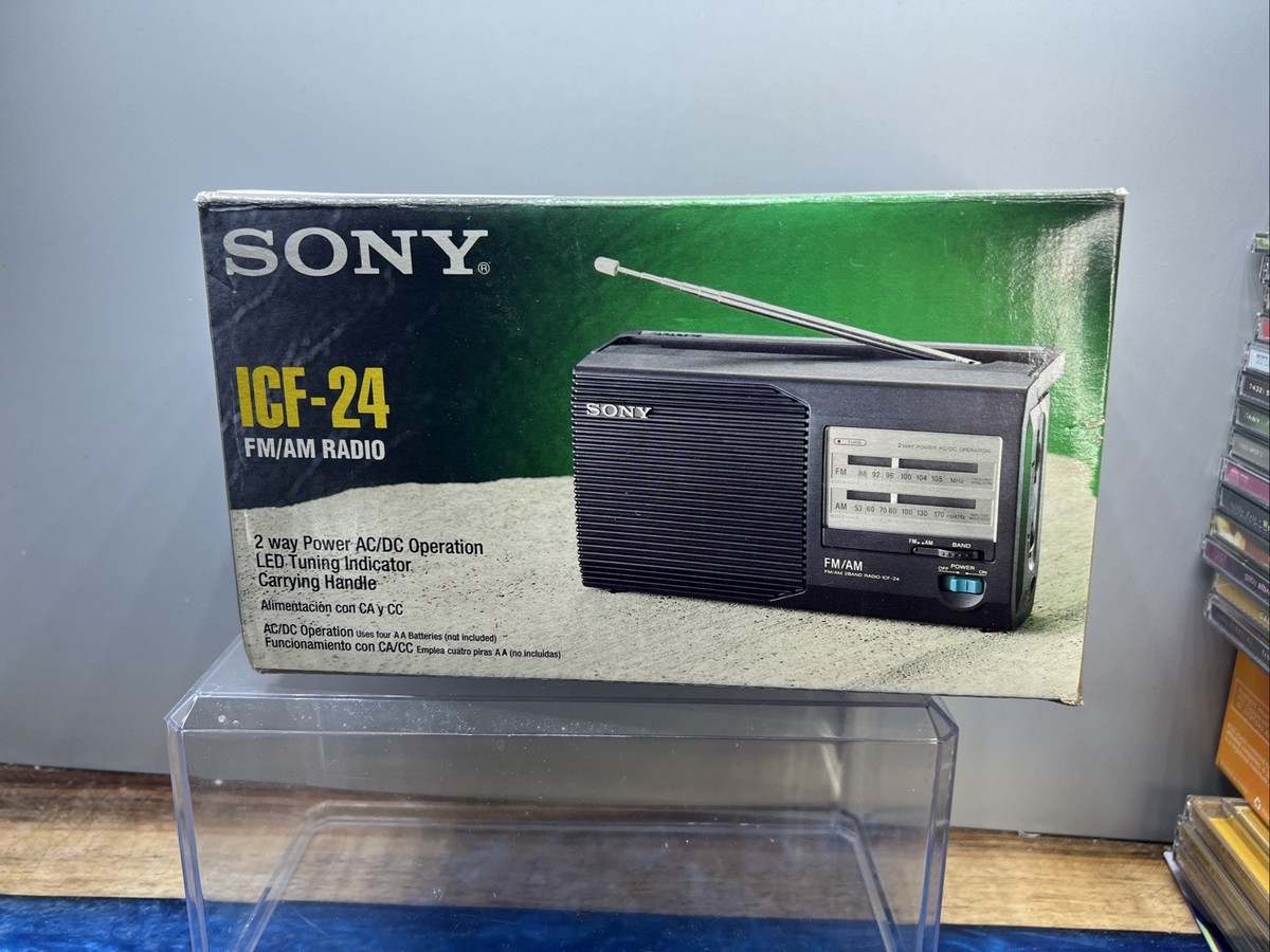 Vintage SONY ICF-24 AM FM PORTABLE RADIO NEW IN BOX | eBay