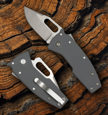 Demko Nano Folding Knife 2.13'' Stonewash AUS-10A Steel Blade Gray GRN Handle