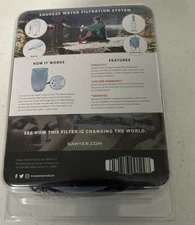 SP129 Squeeze Water Filtration System W/ Two 32-Oz Squeeze Pouches, Straw, and H