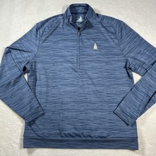Johnnie-O 1/4 Zip Pullover Size Medium Blue Pace Long Sleeve Performance Tree