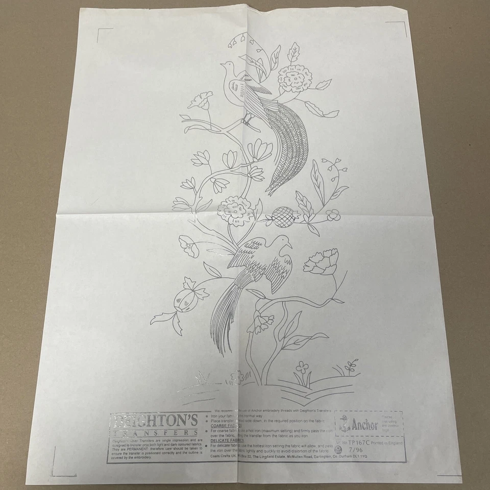 Vintage Deightons Embroidery Transfers Anchor x3 Liberty London 1998 Floral Bird - Image 4 of 4