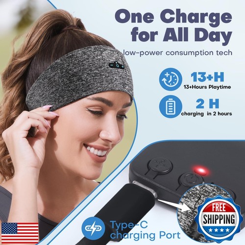 Cuffie Sleep Bluetooth 5.2 Fascia per Dormiente Laterale, 13 Ore di Riproduzione, W - Foto 2 di 5