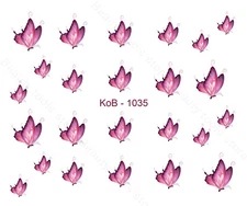 Nail Art Water Transfer Sticker Decal Stickers Pretty Pink Butterflies KoB-1035