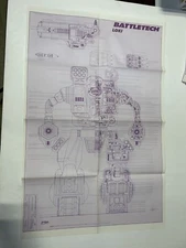 Vintage FASA Battletech 1991 Loki Blueprint #4 Poster J2