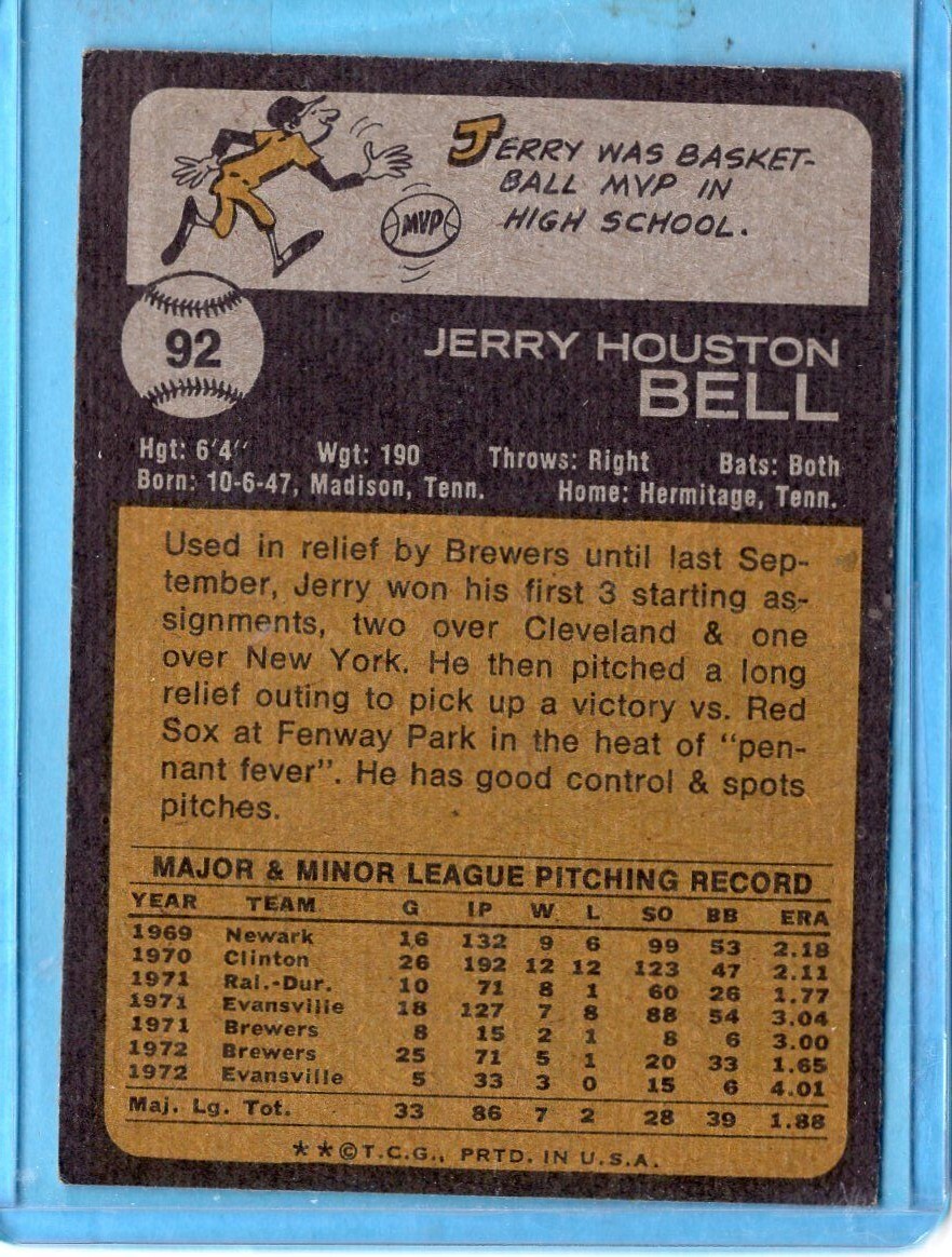 1973 TOPPS BASEBALL CARDS - PICK YOUR  FAVORITE 1-199 - Picture 185 of 380