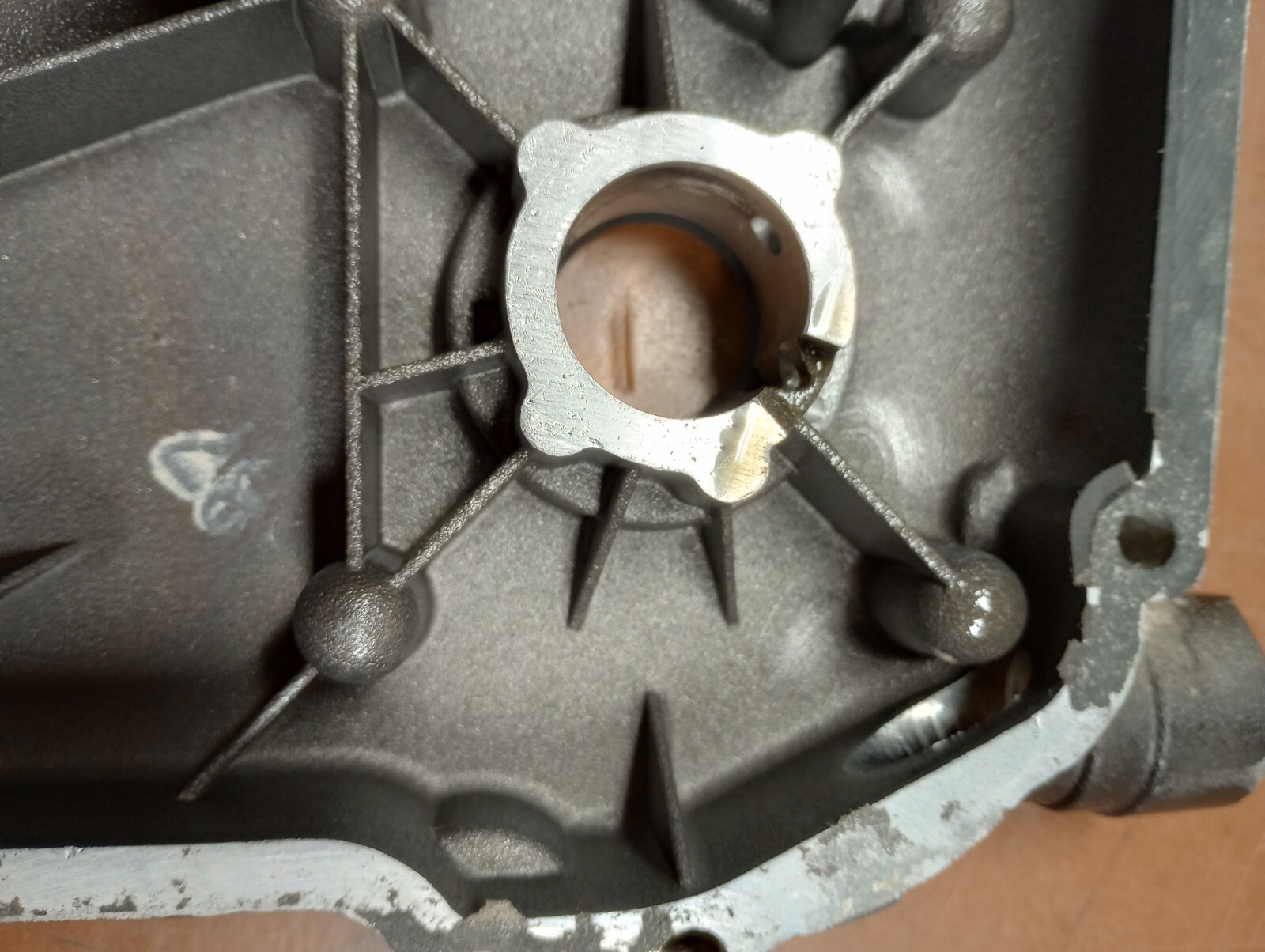 Tecumseh H35 cylinder cover 34678A from Ariens ST350 snowblower engine