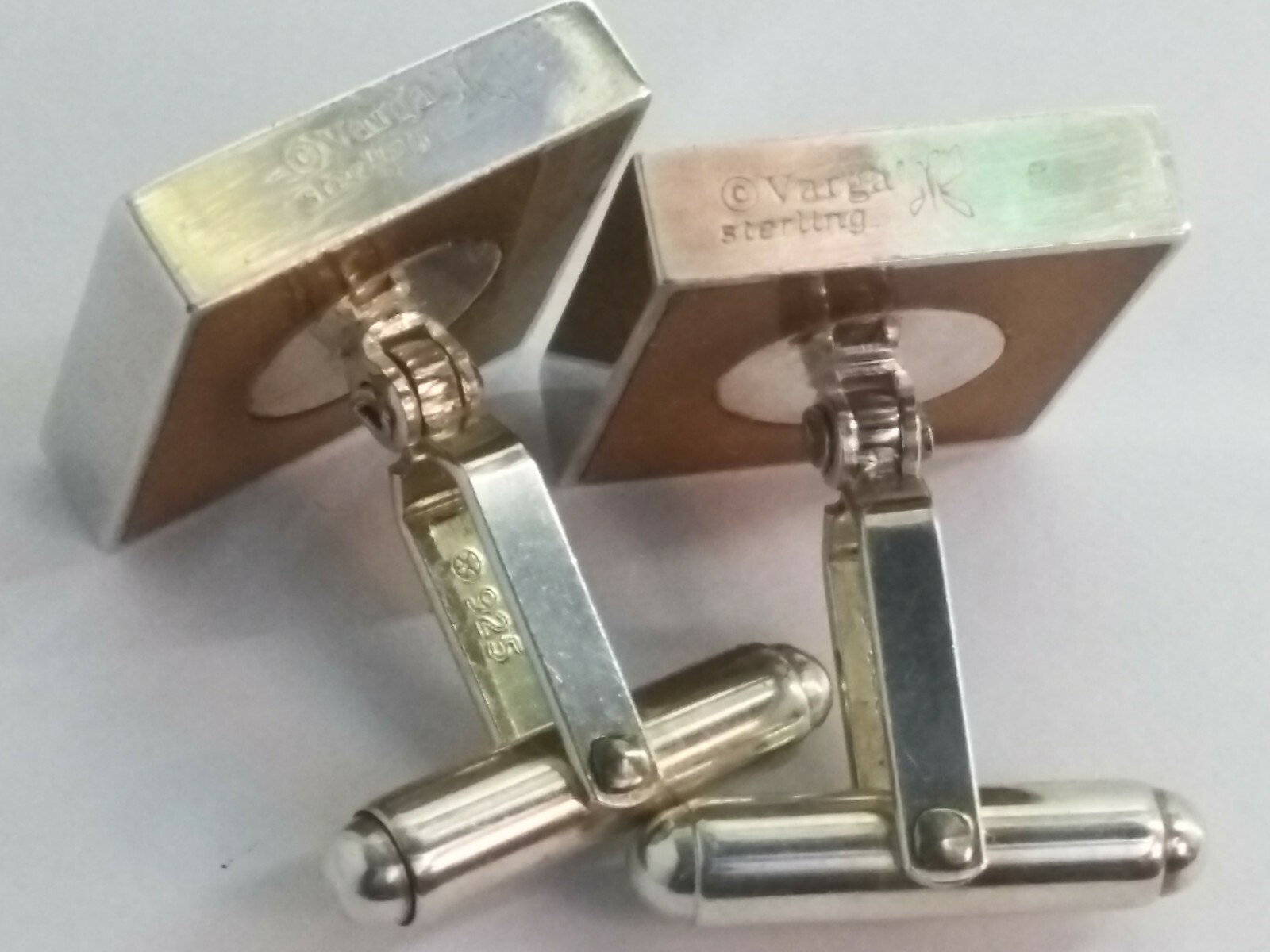 Solid Sterling Silver Varga Dichroic Square Gold … - image 5