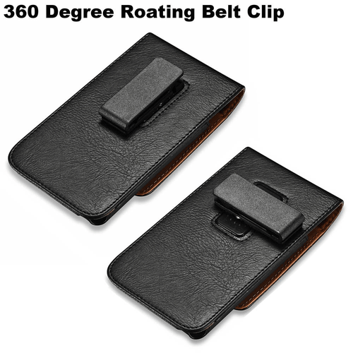 Cellphone Belt Holster Leather Carrying Case Vertical Wallet Pouch w/ Card Slots - Picture 5 of 8
