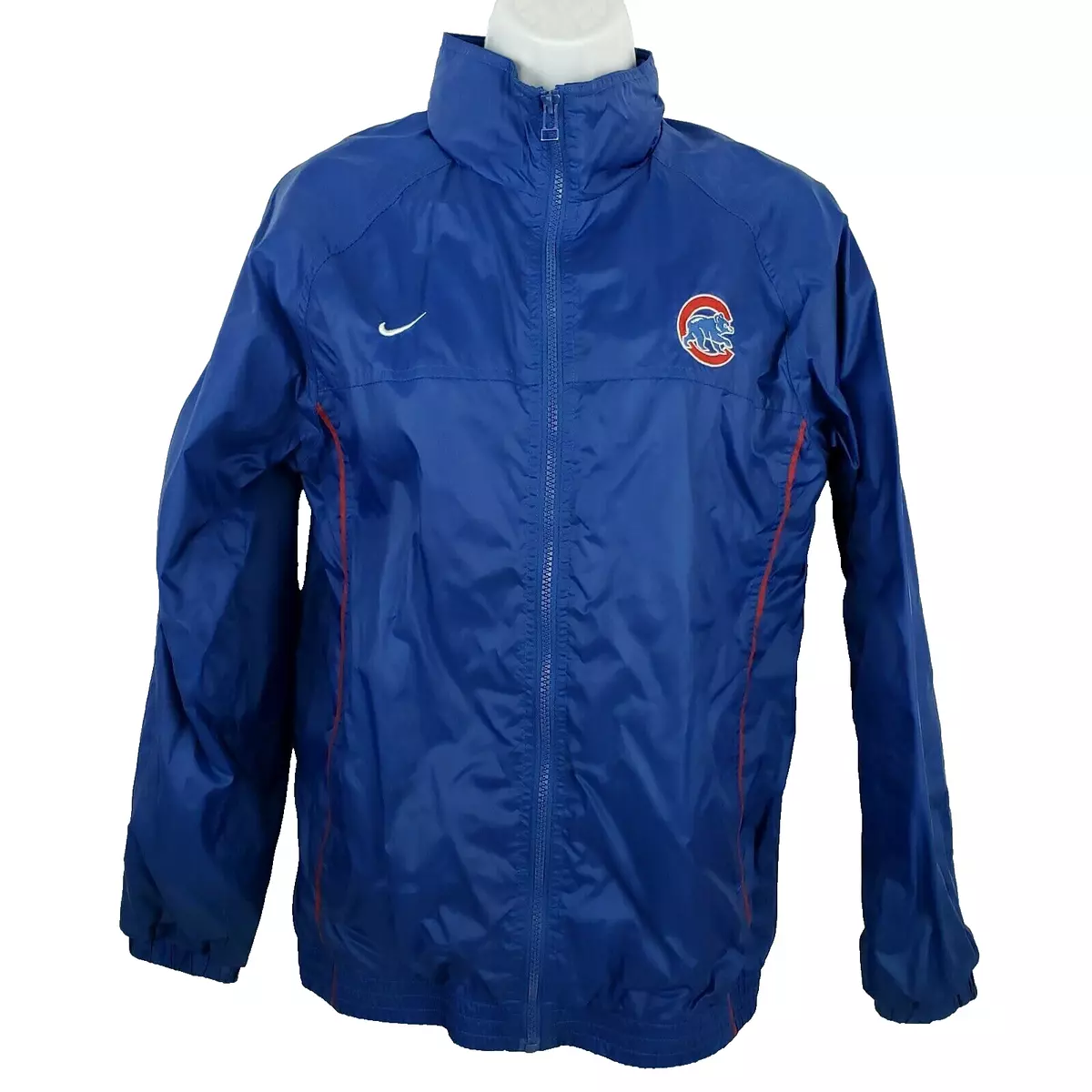 Nike Chicago Cubs Blue Windbreaker Jacket Youth Size L 16 18 eBay