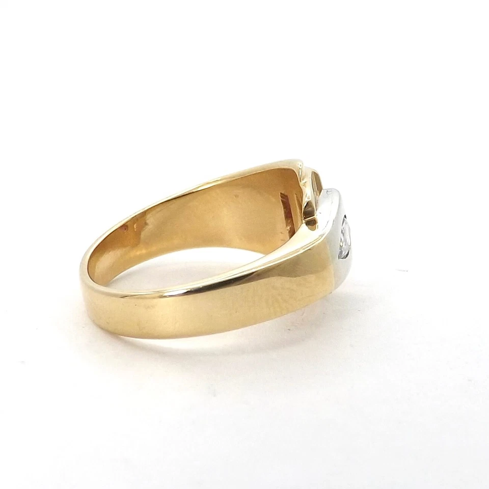 14k Gold Lab Created Ruby Natural Pear Diamond Ring Flush Burnish Setting Unisex - Image 2 of 4