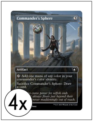 4x Commander's Sphere, Borderless Art, Commander Masters, Magic MTG NM