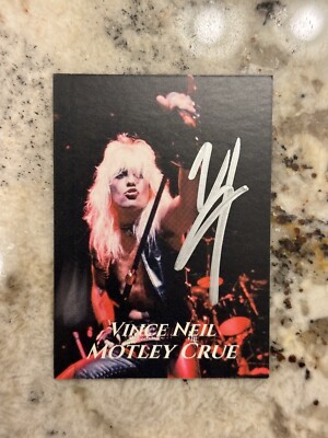 Vince Neil Signed Trading Card BAS MOTLEY CRUE LEAD SINGER