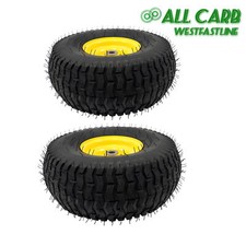 2 Pack 15x6.00-6 Inflated Tires Wheels 4 Ply 34 Axle 3 Centered Hub