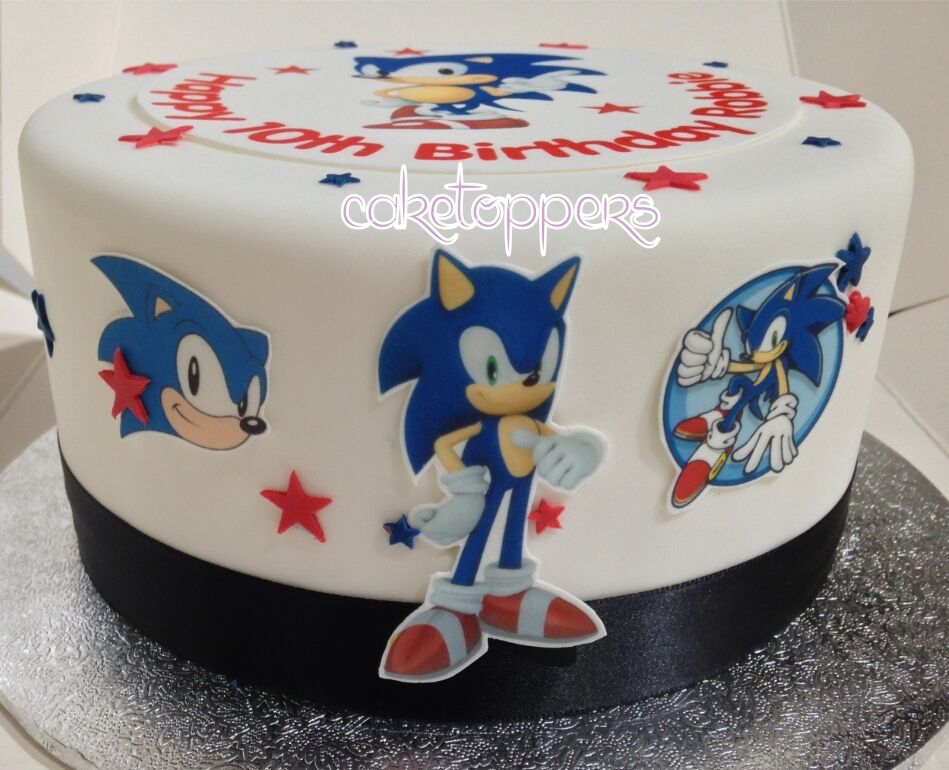 Sonic X Edible Image Cake Topper Personalized Birthday Sheet Decoration  Custom Party Frosting Transfer Fondant