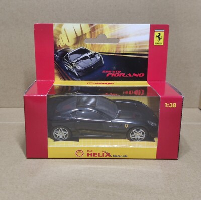 NIB 2008 Shell Ferrari 599 GTB Fiorano Model Car 1:38 With Dynamic Engine Sounds