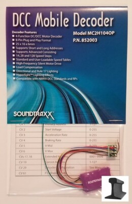 SoundTraxx ~ New 2026 ~ DCC Motor Decoder ~ MC2H104OP ~ 8 Pin W/Harness ~ 852003