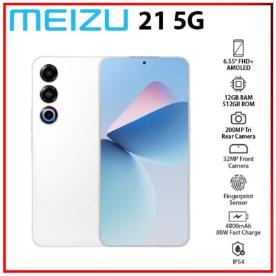 New) MEIZU 21 5G 12GB+512GB WHITE Dual SIM Unlocked Android Mobile