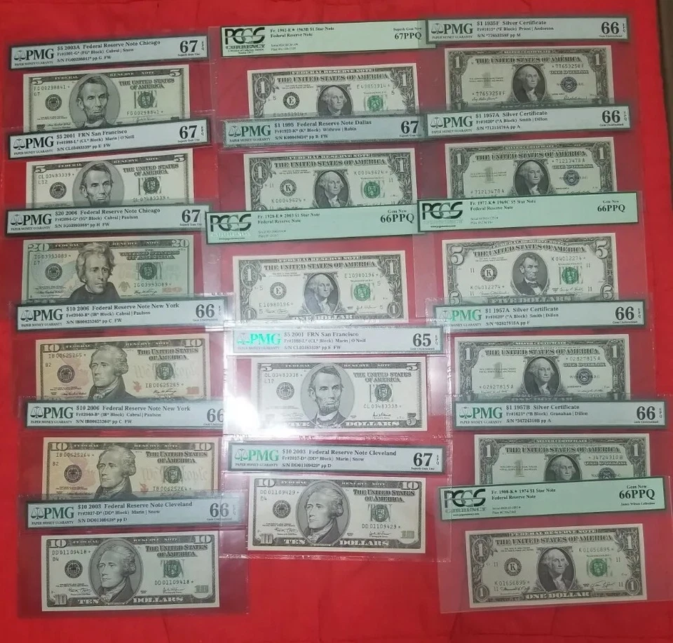 17 BANKNOTES USA LOT REPLACEMENTS STAR PMG PCGS 66,67 FEDERAL TOP RARE - Image 3 of 4