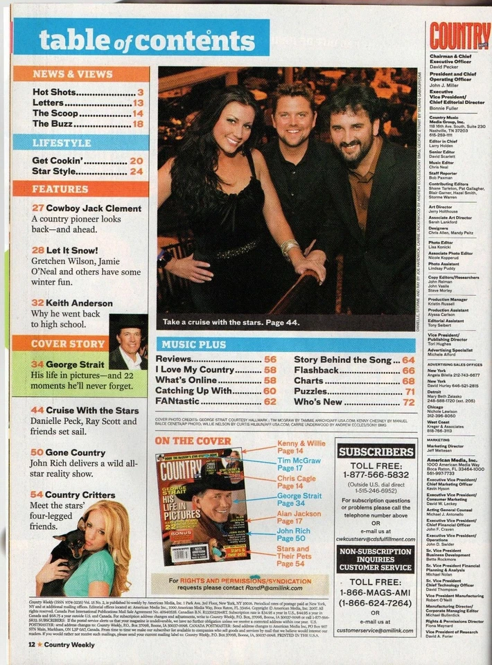 Country Weekly Magazine January 28 2008 George Strait Centerfold Jack Clement - Image 2 of 3