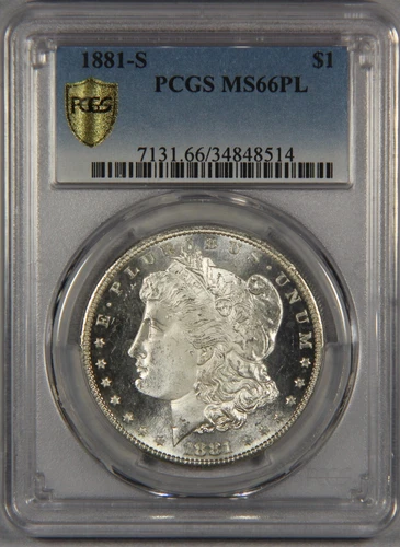1881-S Morgan Silver Dollar PCGS MS66 PL $1
