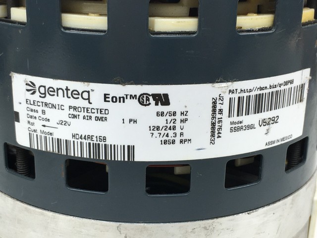E338178 Module Genteq EON Motor 1/2hp 120/240v HD03 1050 RPM E338178 for sale online ...