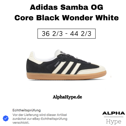Adidas Samba OG Core Black Wonder White Gr. 36 2/3, 37, 38, 39 1/3, 40, 41, 42 - Bild 1 von 4