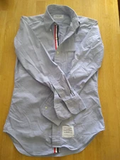 NWOT Thom Browne Blue Oxford Grosgrain Button Down TB1 14.5-32 Small