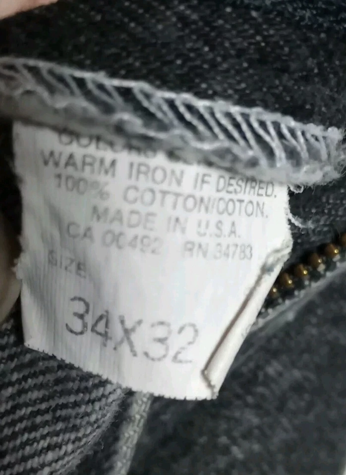 Pantalones de mezclilla de colección Riders para hombre calce relajado talla 34x32 hechos en EE. UU. negros lavados a la piedra (32x30) Foto 3 de 4