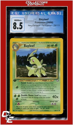 Bayleef (1st Edition) graded CGC 8.5 for sale on eBay