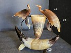 Carved Horn Art Birds and Fish — photo 7