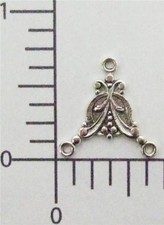 26354 - 2 Pc Lot Matte Silver Oxidized Victorian Connector Jewelry Finding