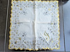 TRUE Vintage CAROL STANLEY Handkerchief  INITIAL GOLD BORDER NEW OLD STOCK 34 