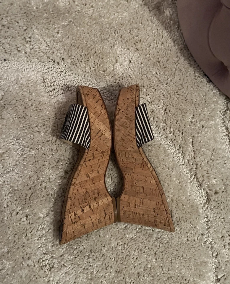 Sandalias de cuña Chanel vintage a rayas de corcho Foto 4 de 4