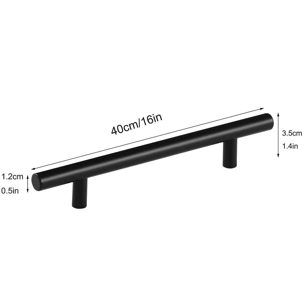 Pack De 8 Tiradores De Gabinete Autoadhesivos Negros - Acero Inoxidable, Sin Taladro, Para Cocina Y Armarios