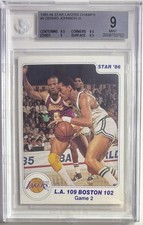 1985-86 Star Co. Lakers Champs #3 Dennis Johnson In Action BGS 9 Mint