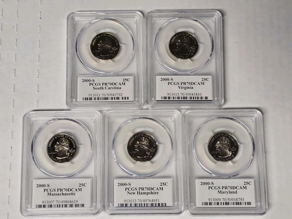 2000-S  Clad  Proof State Quarter Set ( 5 Coins) PCGS PR70 DCAM-State Flag - Image 2 of 4