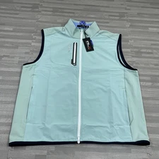 RLX Ralph Lauren Performance Golf Vest Full-Zip Mens Size XL Mint Blue $168