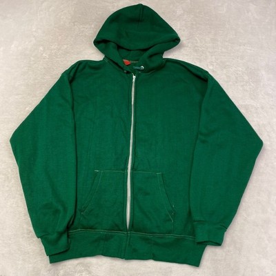 Kings Road Green Full Zip Hoodie Sweatshirt Men's Casual Comfort