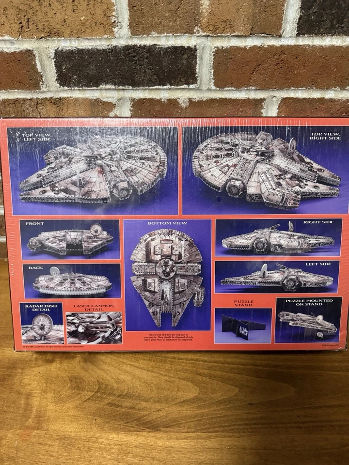 Rompecabezas 3D Star Wars Halcón Milenario 857 piezas con respaldo de espuma 1995 sellado de colección Foto 2 de 4