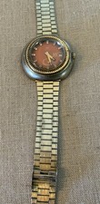 Montre Mécanique Homme JAZ Occasion - Boîtier Argenté, Cadran Doré, Bracelet Cuir Noir