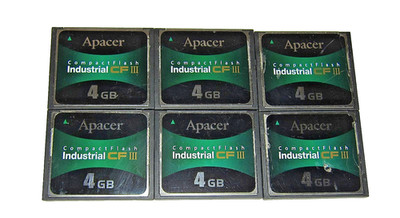 6pcs Apacer 4GB Compact Flash Industrial CFIII Memory Cards 81.2C910.T137C