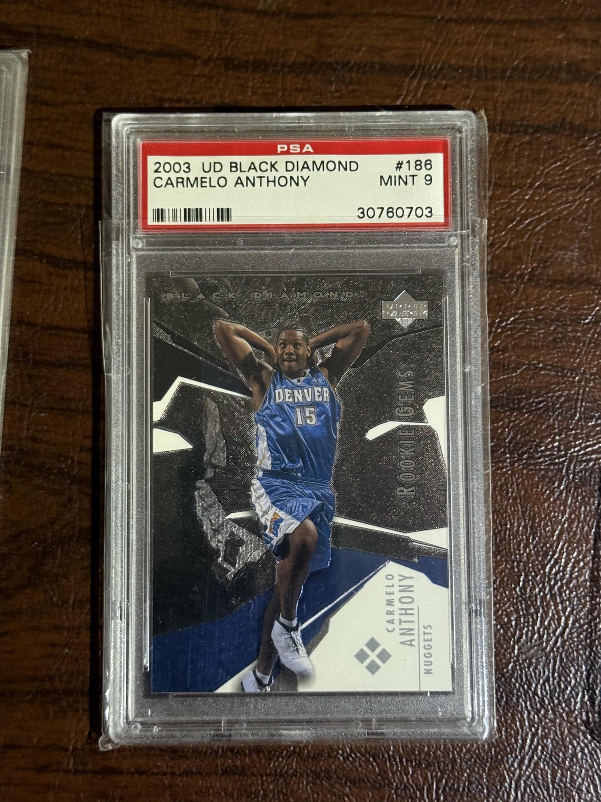 2003 UD BLACK DIAMOND Carmelo Anthony Mint 9 #186 PSA 9
