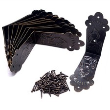 10 Pcs Corner Guard Antique Decorative Box Corners 2.7x2.7x1.2 Retro Bronze Righ