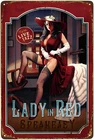 Lady in Red Pin-Up Speakeasy Retro Tin Metal Signs 8x12 Vintage Sign for Man Cav