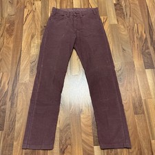 Vintage 80s Levis 501 Corduroy Pants White Tab Made in USA Plum Purple 31x36